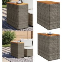 Vidaxl - Garten-Beistelltisch mit Holzplatte Grau 58x27,5x55 cm Rattan - Gartenmöbel - Esszimmerset - Terrassenmöbel - Balkonmöbel - Outdoor Möbel Vidaxl - Garten-Beistelltisch mit Holzplatte Grau 58x27,5x55 cm Rattan - Gartenmöbel - Esszimmerset - Terrassenmöbel - Balkonmöbel - Outdoor Möbel von VIDAXL