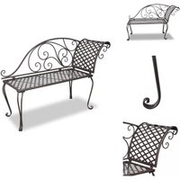 Garten-Chaiselongue 128 cm Stahl Antik Braun - Gartensaite - Gartenliegen - Chaise Lounge - Metall Gartenmöbel - Outdoor Möbel von VIDAXL