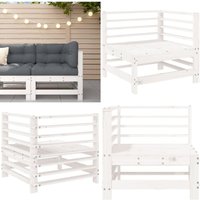 Vidaxl - Garten-Ecksofa Weiß Massivholz Kiefer - Gartenecke - Holzsessel - Gartenlounge - Esszimmerset - Terrassenmöbeln - Home & Living von VIDAXL