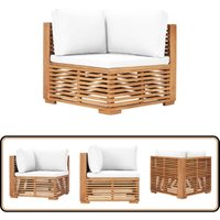 Vidaxl - Garten-Ecksofa mit Cremeweißer Auflage Massivholz Teak - Gartenmöbel - Teakholz - Eckbank - Outdoor-Sofa - Lounge Set Vidaxl - Garten-Ecksofa mit Cremeweißer Auflage Massivholz Teak - Gartenmöbel - Teakholz - Eckbank - Outdoor-Sofa - Lounge Set von VIDAXL