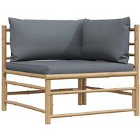 Garten-Ecksofa mit Dunkelgrauen Kissen Bambus - Vidaxl Garten-Ecksofa mit Dunkelgrauen Kissen Bambus - Vidaxl von VIDAXL