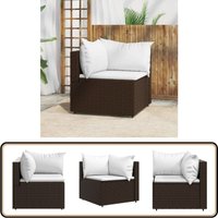 Garten-Ecksofa mit Kissen Braun Poly Rattan - Gartensofa - Outdoor Möbel - Lounge Set - Gartenlounge - Rattan Gartenmöbel von VIDAXL