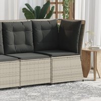 Vidaxl - Garten-Ecksofa mit Kissen Hellgrau Poly Rattan Vidaxl - Garten-Ecksofa mit Kissen Hellgrau Poly Rattan von VIDAXL