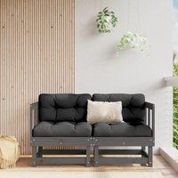 Vidaxl - Garten-Ecksofas 2 Stk. Grau Massivholz Kiefer 104511 von VIDAXL
