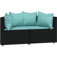 Garten-Ecksofas mit Kissen 2 Stk. Schwarz Poly Rattan Vidaxl Garten-Ecksofas mit Kissen 2 Stk. Schwarz Poly Rattan Vidaxl von VIDAXL