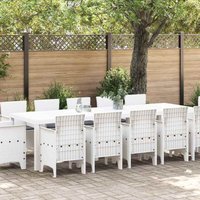 Vidaxl - Garten Essgruppe 13 pcs Weiß Synthetisches Rattan und Metall von VIDAXL