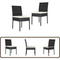 Garten-Essstühle 2 Stk. Poly Rattan Schwarz - Gartensessel - Gartenmöbel - Outdoor Möbel - Poolside Furniture - Rattan Sessel von VIDAXL