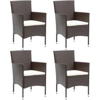 Garten-Essstühle 4 Stk. Poly-Rattan Braun vidaXL292051 Garten-Essstühle 4 Stk. Poly-Rattan Braun vidaXL292051 von JINLEFU