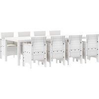 Garten Essgruppe 9 pcs Hellgrau Polt Rattan Vidaxl von VIDAXL