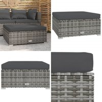 Garten-Fußhocker mit Kissen Grau 70x70x30 cm Poly Rattan - Gartenfusshocker - Outdoor-Sitzgelegenheit - Gartenottoman - Lounge Möbel - Gartenmöbeln Garten-Fußhocker mit Kissen Grau 70x70x30 cm Poly Rattan - Gartenfusshocker - Outdoor-Sitzgelegenheit - Gartenottoman - Lounge Möbel - Gartenmöbeln von VIDAXL