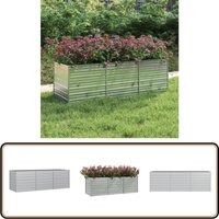 Vidaxl - Garten-Hochbeet 240x80x77 cm Verzinkter Stahl Silbern - Gartenhochbeet - Metallhochbeet - Stahlteich - Blumengarten - Gemüsegarten von VIDAXL