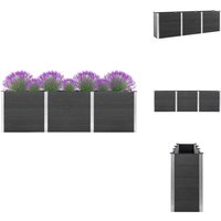 Garten-Hochbeet 300x100x91 cm wpc Grau - Gartenhochbeet - Hochbeet - Balkonbepflanzung - Gemüseanbau - Blumenerde von VIDAXL