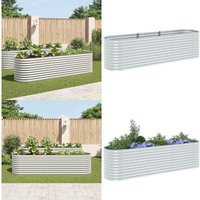Garten-Hochbeet 320x80x81 cm Verzinkter Stahl Silbern - Gartenhochbeet - Balkonbepflanzung - Terrasse - Stahltank - Pflanzenbehälter - Home & Living von VIDAXL