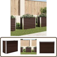 Vidaxl - Garten-Hochbeet Braun 100 x 40 x 77 cm Verzinkter Stahl - Gartengefäß - Hochbeet - Stahltank - Blumengarten - Gemüsegarten von VIDAXL