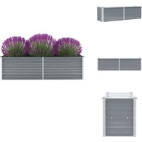 Garten-Hochbeet Verzinkter Stahl 160x40x45 cm Grau - Gartenhochbeet - Metallhochbeet - Stahlteich - Balkonbepflanzung - Terrasse Bepflanzung von VIDAXL