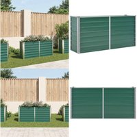 Garten-Hochbeet Verzinkter Stahl 160x40x77 cm Grün - Gartengefäß - Hochbeet - Stahlteich - Blumenerde - Balkonbepflanzung - Home & Living von VIDAXL