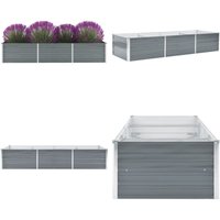 Vidaxl - Garten-Hochbeet Verzinkter Stahl 240x80x45 cm Grau - Gartenhochbeet - Metallhochbeet - Stahlteich - Balkonbepflanzung - Terrasse Bepflanzung von VIDAXL