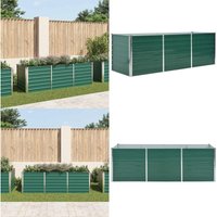 Vidaxl - Garten-Hochbeet Verzinkter Stahl 240x80x77 cm Grün - Gartenhochbeet - Metallhochbeet - Stahlteich - Balkonbepflanzung - Terrasse Bepflanzung von VIDAXL