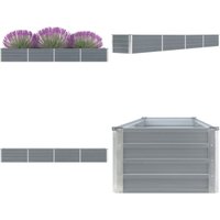 Vidaxl - Garten-Hochbeet Verzinkter Stahl 320×40×45 cm Grau - Gartenhochbeet - Metallhochbeet - Stahlteich - Balkonbepflanzung - Terrasse Bepflanzung von VIDAXL