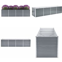 Vidaxl - Garten-Hochbeet Verzinkter Stahl 320x80x77 cm Grau - Gartenhochbeet - Metallhochbeet - Stahlteich - Balkonbepflanzung - Terrasse Bepflanzung von VIDAXL