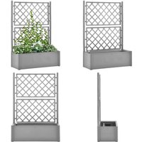 Vidaxl - Garten-Hochbeet mit Spalier und Selbstbewässerungssystem Grau - Selbstbewässerndes Hochbeet - Gartengefäß - Blumentopf - Spalierpflanze Vidaxl - Garten-Hochbeet mit Spalier und Selbstbewässerungssystem Grau - Selbstbewässerndes Hochbeet - Gartengefäß - Blumentopf - Spalierpflanze von VIDAXL