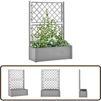 Vidaxl - Garten-Hochbeet mit Spalier und Selbstbewässerungssystem Grau - Selbstbewässerndes Hochbeet - Gartengefäß - Blumentopf - Spalierpflanze Vidaxl - Garten-Hochbeet mit Spalier und Selbstbewässerungssystem Grau - Selbstbewässerndes Hochbeet - Gartengefäß - Blumentopf - Spalierpflanze von VIDAXL