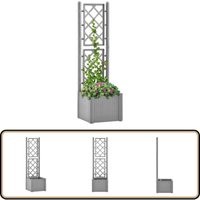 Garten-Hochbeet mit Spalier und Selbstbewässerungssystem Grau - Selbstbewässerndes Hochbeet - Gartengefäß - Hochbeet Mit Spalier - Blumenerdebehälter Garten-Hochbeet mit Spalier und Selbstbewässerungssystem Grau - Selbstbewässerndes Hochbeet - Gartengefäß - Hochbeet Mit Spalier - Blumenerdebehälter von VIDAXL