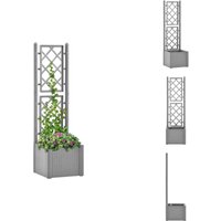 Garten-Hochbeet mit Spalier und Selbstbewässerungssystem Grau - Selbstbewässerndes Hochbeet - Gartengefäß - Hochbeet Mit Spalier - Blumenerdebehälter Garten-Hochbeet mit Spalier und Selbstbewässerungssystem Grau - Selbstbewässerndes Hochbeet - Gartengefäß - Hochbeet Mit Spalier - Blumenerdebehälter von VIDAXL
