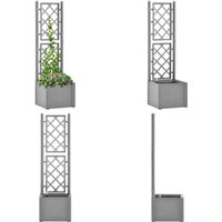 Vidaxl - Garten-Hochbeet mit Spalier und Selbstbewässerungssystem Grau - Selbstbewässerndes Hochbeet - Gartengefäß - Hochbeet Mit Spalier von VIDAXL