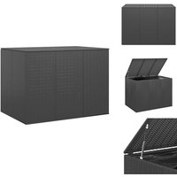 Garten-Kissenbox pe Rattan 145x100x103 cm Schwarz - Gartenkiste - PE-Rattan Box - Stauraum Im Freien - Gartensitzplatz - Wetterfestes Möbel von VIDAXL