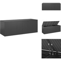 Vidaxl - Garten-Kissenbox pe Rattan 291x100,5x104 cm Schwarz - Gartenkiste - PE-Rattan Box - Stauraum Garten - Wetterfest - Gartensitzplatz von VIDAXL