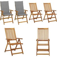 Garten-Liegestühle 2 Stk. mit Kissen Akazie Massivholz - Gartensessel - Holzsessel - Gartenliege - Akaziengartenmöbel - Outdoor Möbel - Home & Living von VIDAXL