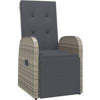 Vidaxl - Garten-Liegestuhl mit Auflage Poly Rattan Grau von VIDAXL