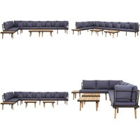 Garten-Lounge-Set 8-Sitzer mit Kissen Massivholz Akazie - Gartengeräte - Gartenloungemöbel - Loungesessel - Esszimmergarnituren - Gartenmöbelsets von VIDAXL