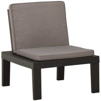 Vidaxl - Garten-Lounge-Stuhl mit Auflage Kunststoff Grau Vidaxl - Garten-Lounge-Stuhl mit Auflage Kunststoff Grau von VIDAXL