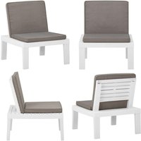 Vidaxl - Garten-Lounge-Stuhl mit Auflage Kunststoff Weiß - Gartenstuhl - Lounge Chair - Outdoor Möbel - Plastikstuhl - Weißer Gartenstuhl - Home & von VIDAXL