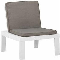 Garten-Lounge-Stuhl mit Auflage Kunststoff Weiß Vidaxl von VIDAXL
