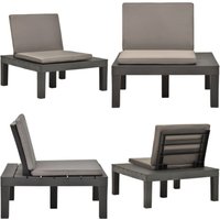 Vidaxl - Garten-Lounge-Stuhl mit Sitzpolster Kunststoff Anthrazit - Loungeset - Gartenstuhl - Outdoormöbel - Gartensessel - Kunststoffeinrichtung von VIDAXL