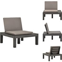 Garten-Lounge-Stuhl mit Sitzpolster Kunststoff Anthrazit - Loungeset - Gartenstuhl - Outdoormöbel - Gartensessel - Kunststoffeinrichtung von VIDAXL