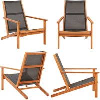 Garten-Loungestuhl Schwarz Massivholz Eukalyptus und Textilene - Gartensessel - Gartenstuhl - Loungesessel - Eukalyptus Gartenstuhl - Wetterfestes von VIDAXL