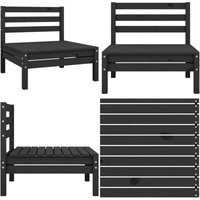 Garten-Mittelsofa Schwarz Massivholz Kiefer - Gartensofa - Holzsessel - Gartenmöbeln - Lounge Möbel - Esszimmertisch - Home & Living Garten-Mittelsofa Schwarz Massivholz Kiefer - Gartensofa - Holzsessel - Gartenmöbeln - Lounge Möbel - Esszimmertisch - Home & Living von VIDAXL