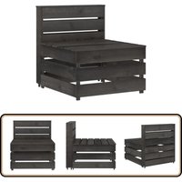 Garten-Mittelsofa aus Paletten Grau Kiefernholz Imprägniert - Outdoor-Sofa - Gartenmöbel - Palettenmöbel - Lounge Set - Modularsofa von VIDAXL