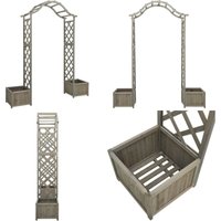 Vidaxl - Garten-Pergola mit Blumenkasten Grau Massivholz Tanne - Gartenbogen - Gartenbögen - Home & Living - Grau Vidaxl - Garten-Pergola mit Blumenkasten Grau Massivholz Tanne - Gartenbogen - Gartenbögen - Home & Living - Grau von VIDAXL
