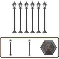 Vidaxl - Garten-Pollerleuchte 6 Stk. E27 110 cm Aluminium Bronzefarben - Gartenlaterne - LED-Laterne - Außenstehleuchte - Außenbeleuchtung von VIDAXL
