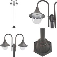Garten-Pollerleuchte E27 220 cm Aluminium 2-Laterne Bronze - Gartenleuchte - LED-Beleuchtung - Außenstehleuchte - Laterne - Bronze - Home & Living Garten-Pollerleuchte E27 220 cm Aluminium 2-Laterne Bronze - Gartenleuchte - LED-Beleuchtung - Außenstehleuchte - Laterne - Bronze - Home & Living von VIDAXL