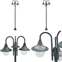 Garten-Pollerleuchte E27 220 cm Aluminium 3-Laterne Dunkelgrün - Gartendekoration - Gartenbeleuchtung - led Laterne - Außenleuchte - Pollerleuchte Garten-Pollerleuchte E27 220 cm Aluminium 3-Laterne Dunkelgrün - Gartendekoration - Gartenbeleuchtung - led Laterne - Außenleuchte - Pollerleuchte von VIDAXL