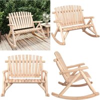 Vidaxl - Garten-Schaukelbank 2-Sitzer 123x96x102 cm Massivholz Fichte - Gartenstuhl - Holzmöbel - Gartenmöbel - Schaukelbank - Adirondack Stuhl von VIDAXL