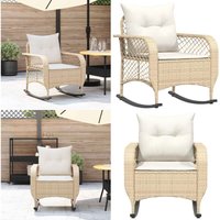Vidaxl - Garten-Schaukelstuhl mit Kissen Beige Poly Rattan Vidaxl - Garten-Schaukelstuhl mit Kissen Beige Poly Rattan von VIDAXL