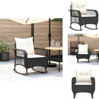 Vidaxl - Garten-Schaukelstuhl mit Kissen Schwarz Poly Rattan - Garten-Schaukelstuhl - Garten-Schaukelstühle - Gartenstuhl - Schaukelsessel von VIDAXL