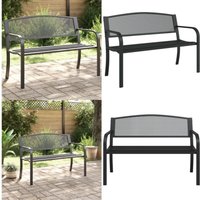 Vidaxl - Gartenbank 119 cm Schwarz Stahl - Gartenzubehör - Gartenbank - Stahlausstattung - Outdoor Möbel - Balkonmöbeln - Home & Living von VIDAXL